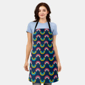 Tablier Motif à demi-cercle multicolore (Porté)