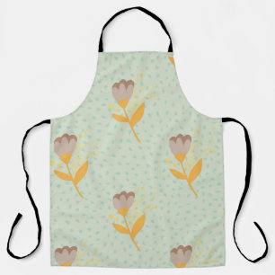 Tablier Motif à doodle fleur folk sans soudure. Main d