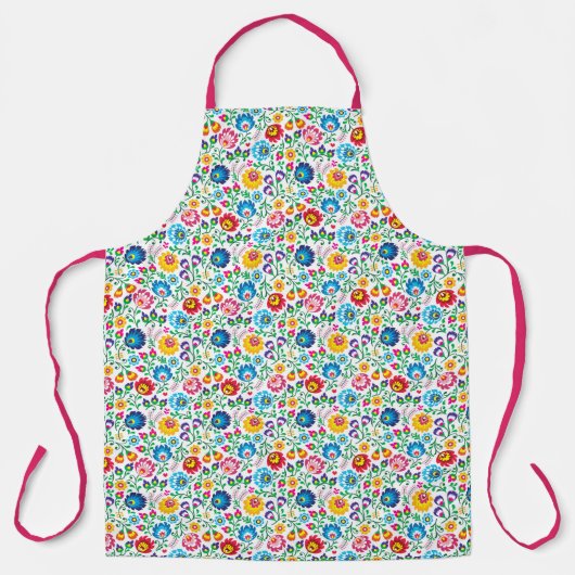 Tablier Motif à fleurs d'art populaire 2 (Recto)