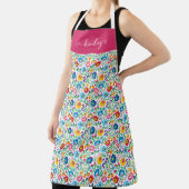Tablier Motif à fleurs d'art populaire 2 (Insitu)