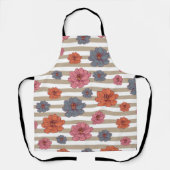 Tablier Motif à fleurs de couleur rétro (Recto)