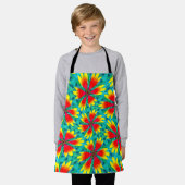 Tablier Motif à fleurs orange jaune (Porté)