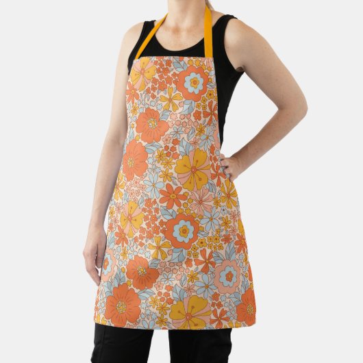 Tablier Motif à fleurs Orange Retro (Insitu)