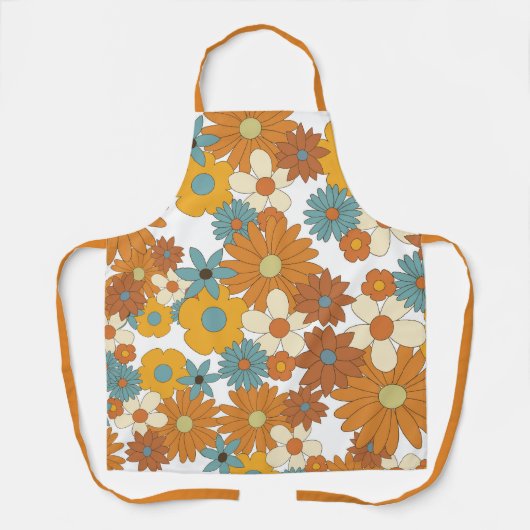 Tablier Motif à fleurs rétro coloré (Recto)