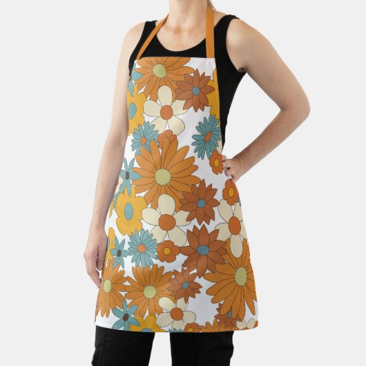 Tablier Motif à fleurs rétro coloré (Insitu)