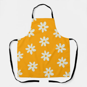 Tablier Motif à fleurs Yellow White Retro