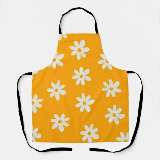 Tablier Motif à fleurs Yellow White Retro (Recto)
