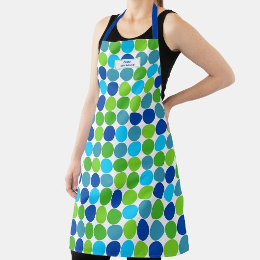 Tablier Motif à points bleu vert Polka (Insitu)