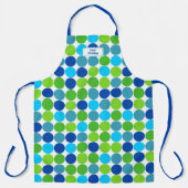 Tablier Motif à points bleu vert Polka (Recto)