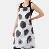 Tablier Motif à points Polka : noir, gris. (Insitu)