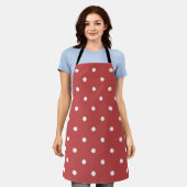 Tablier Motif à pois blanc transparent sur arrière - plan  (Porté)