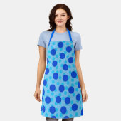 Tablier Motif à pois bleus (Porté)