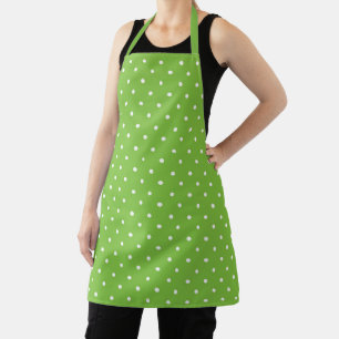 Tablier Motif à pois lime clair sans couture