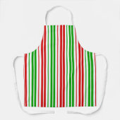 Tablier Motif à rayures blanches rouges et vertes   (Recto)
