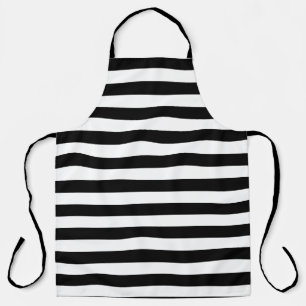 Tablier Motif à rayures horizontales noir et blanc
