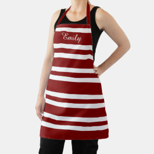 Tablier Motif à rayures rouges personnalisées