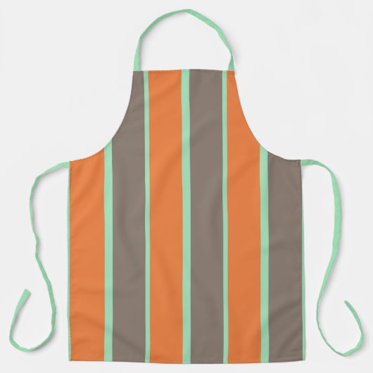Tablier Motif à rayures vert, gris et orange (Recto)