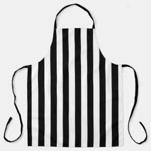 Tablier Motif à rayures verticales noires et blanches