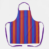 Tablier Motif à rayures verticales orange bleu violet (Recto)