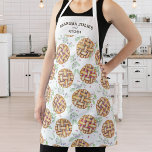 Tablier Motif à tarte aux fruits personnalisé, texte perso<br><div class="desc">Un joli tablier avec un motif dessert à tarte aux fruits. Personnalisez avec 2 lignes de texte personnalisé. Parfait pour un chef pâtissier,  grand-mère,  maman ou toute personne qui aime la pâtisserie et les tartes.</div>