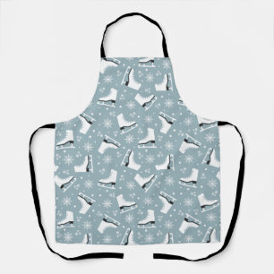 Tablier Motif à thème hiver avec patins à glace