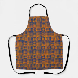 Tablier Motif abstrait à carreaux orange et violet