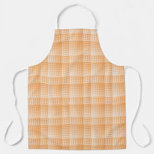 Tablier Motif Abstrait à Damier Orange et Blanc