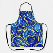 Tablier Motif Abstrait Bleu clair Mosiac (Recto)