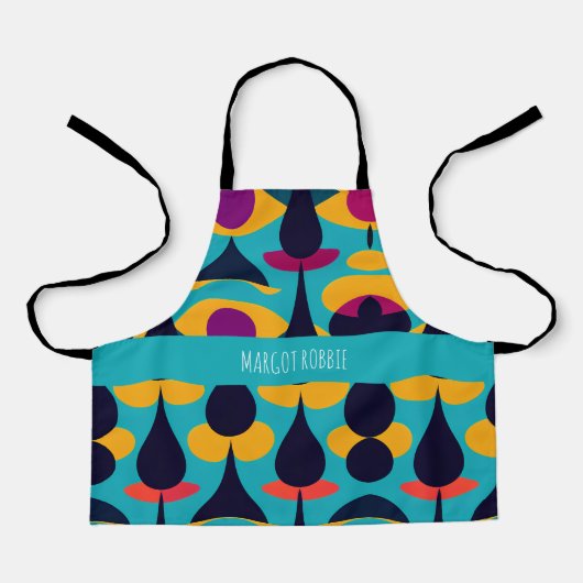 Tablier Motif Abstrait bleu Jaune (Recto)