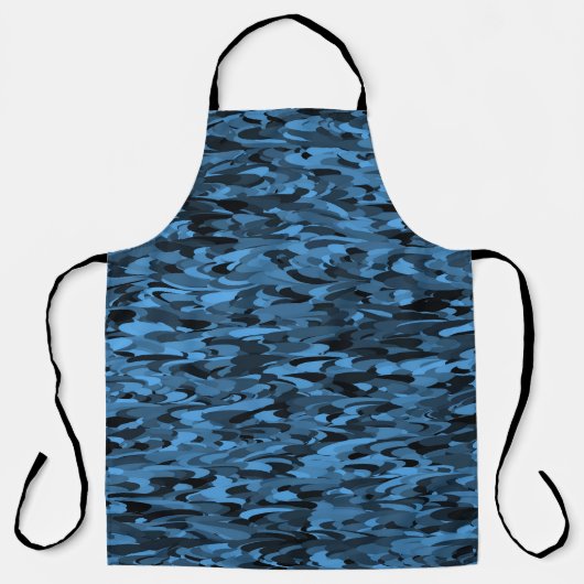 Tablier Motif Abstrait Bleu Noir (Recto)