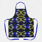 Tablier Motif Abstrait Blue Pansy Personnalisé (Recto)
