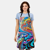 Tablier Motif Abstrait coloré (Porté)