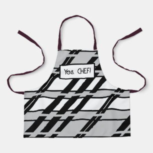Tablier Motif Abstrait de ligne Skyline Black