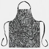 Tablier Motif Abstrait de lignes noir et blanc (Recto)