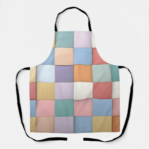 Tablier Motif Abstrait en carreaux Pastel