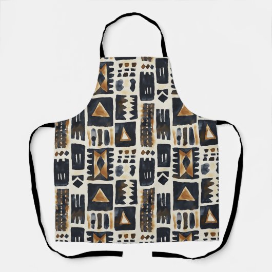 Tablier Motif Abstrait en tissu de boue (Recto)