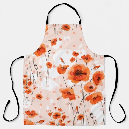 Tablier Motif Abstrait fleuri sans soudure peint par bross (Recto)