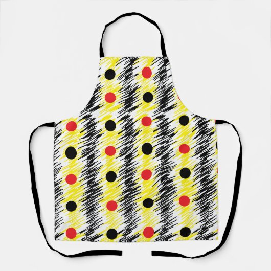 Tablier Motif Abstrait Gribouillé à Points (Recto)
