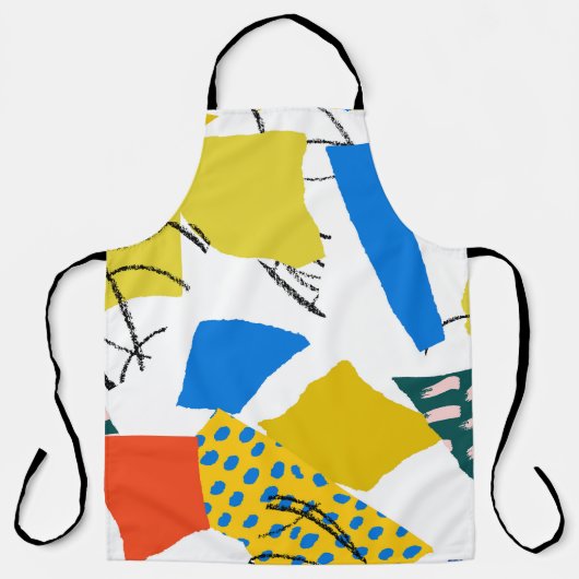 Tablier Motif Abstrait moderne avec formes. (Recto)