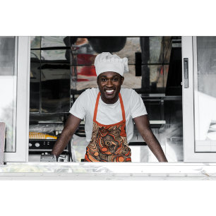 Tablier Motif Abstrait moderne Peach Orange