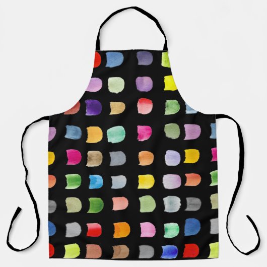 Tablier Motif Abstrait Noir (Recto)