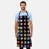 Tablier Motif Abstrait Noir (Porté)