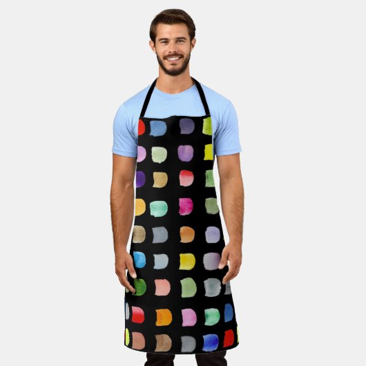 Tablier Motif Abstrait Noir (Porté)