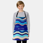 Tablier Motif Abstrait Sea Wave Soft (Porté)