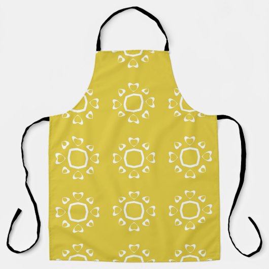 Tablier motif Abstrait transparent de couleur jaune (Recto)