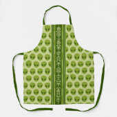 Tablier Motif Alien vert mignon avec votre nom dans Glyphe (Recto)