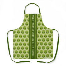 Motif Alien vert mignon avec votre nom dans Glyphe