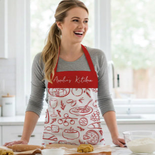 Tablier Motif alimentaire personnalisé Dolce Vita Rouge