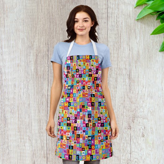 Tablier Motif Alphabet Jumble