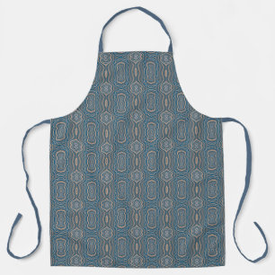 Tablier Motif alterné beige bleu et gris